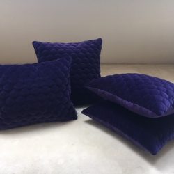 Coussin velours matelassé violet